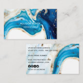Abstracte Professional Blue Gold Marble-kunst Visitekaartje (Voorkant / Achterkant)