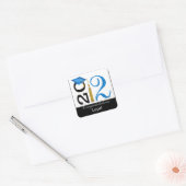 Abstracte Proficiat Afstuderen - 2012 Tassel Vierkante Sticker (Envelop)
