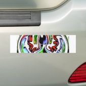 Abstracte profielillustratie afdrukken bumpersticker (Op auto)