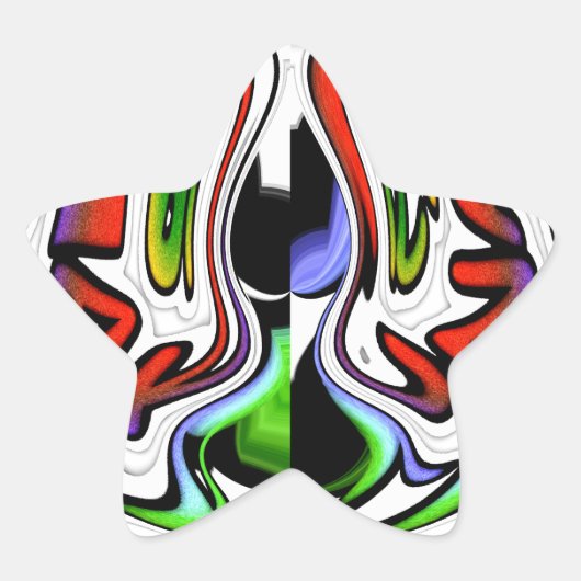 Abstracte profielillustratie afdrukken ster sticker (Voorkant)