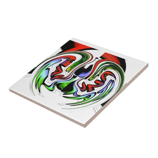 Abstracte profielillustratie afdrukken tegeltje (Zijkant)