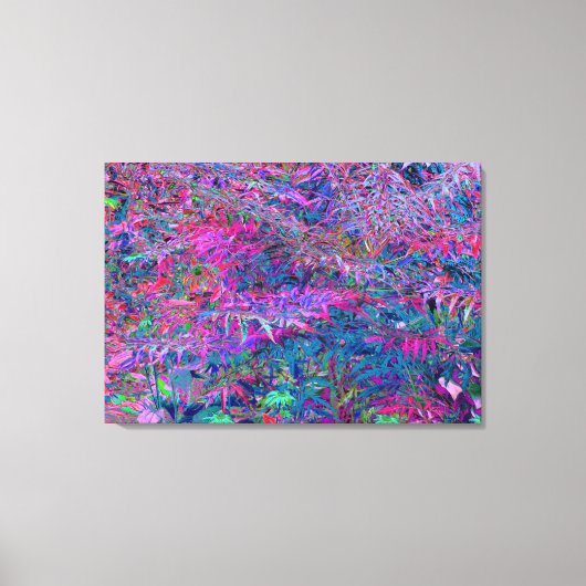 Abstracte Psychedelic Rainbow-kleuren Foliage Gard Canvas Afdruk (Voorkant)