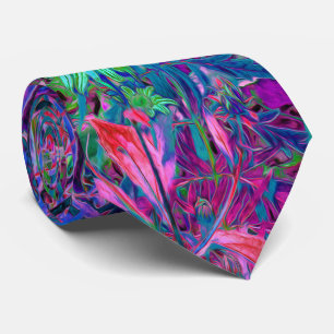 Abstracte Psychedelic Rainbow-kleuren Foliage Gard Stropdas