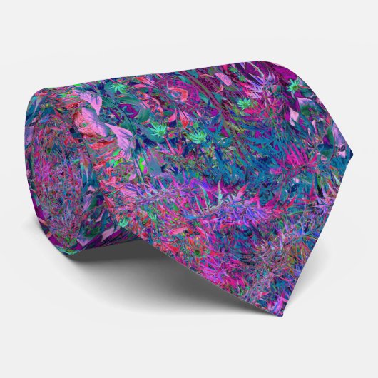 Abstracte Psychedelic Rainbow-kleuren Foliage Gard Stropdas (Opgerold)