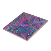 Abstracte Psychedelic Rainbow-kleuren Foliage Gard Tegeltje (Zijkant)