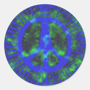 Abstracte Psychedelic Stropdas-kleurstofvredesteke Ronde Sticker