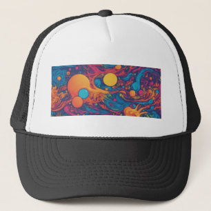 Abstracte psychedelische buitenruimte sci-fi trucker pet