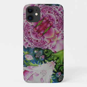 Abstracte psychedelische roze pony's iPhone 11 hoesje