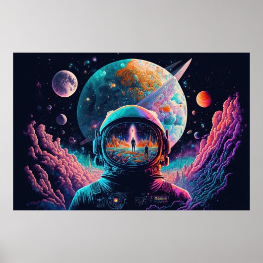 Abstracte psychedelische ruimte poster (Voorkant)