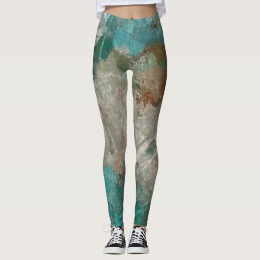 Abstracte psychedelische streken textuur. leggings (Voorkant)