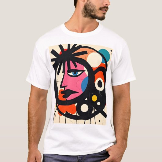 Abstracte Punk kunst T-shirt (Voorkant)