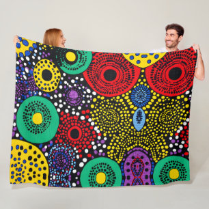 Abstracte puntkunst 1 fleece deken