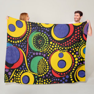 Abstracte puntkunst 7 fleece deken
