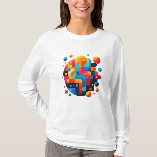 Abstracte puzzel t-shirt (Voorkant)