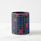 Abstracte puzzelstukken elementen patchwork geomet mok (Midden)