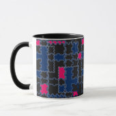 Abstracte puzzelstukken elementen patchwork geomet mok (Links)