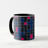 Abstracte puzzelstukken elementen patchwork geomet mok (Voorkant links)