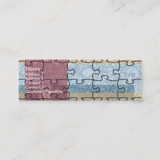 Abstracte Puzzle-profielkaart Mini Visitekaartje (Voorkant)