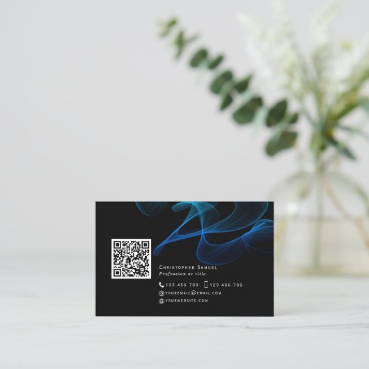 Abstracte QR-codenetwerken sociale media Modern Bu Visitekaartje (Staand voorkant)