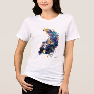 Abstracte raceauto in beweging Vloeiende inkt wa Tri-Blend Shirt