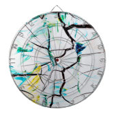 Abstracte racks in groen geel blauw dartbord (Voorkant)