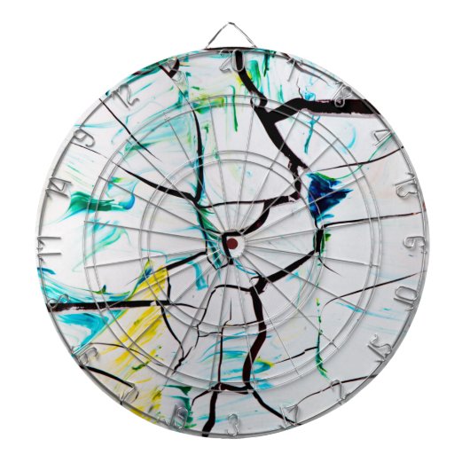 Abstracte racks in groen geel blauw dartbord (Voorkant)
