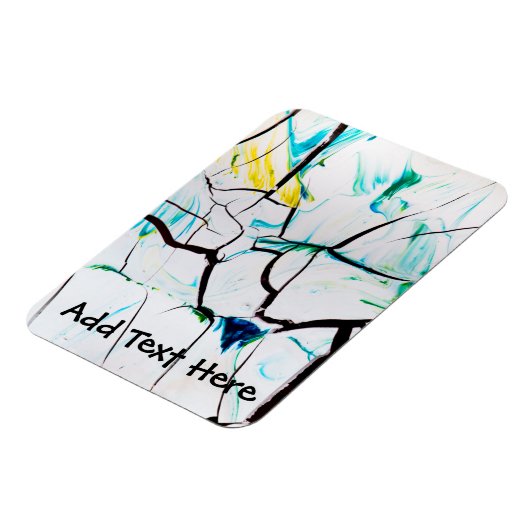 Abstracte racks in groen geel blauw magneet (Linkerzijde)