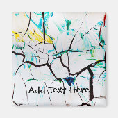 Abstracte racks in groen geel blauw magneet (Voorkant)