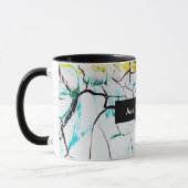 Abstracte racks in groen geel blauw mok (Links)