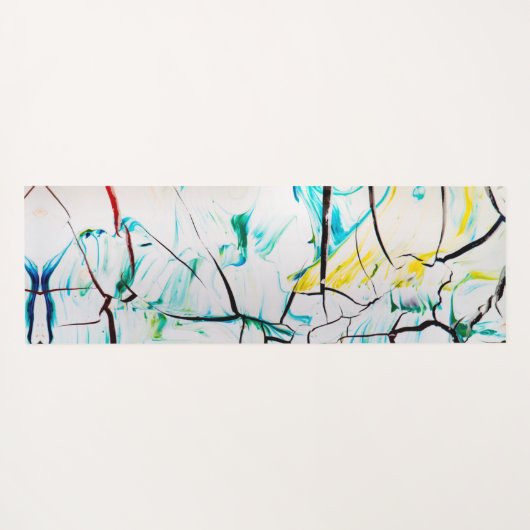 Abstracte racks in groen geel blauw yogamat (Achterkant (horizontaal))