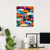 Abstracte Rainbow Beach Paraplu Poster (Thuiskantoor)