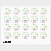 Abstracte Rainbow Custom Afstuderen Gefeliciteerd Ronde Sticker (Vel)