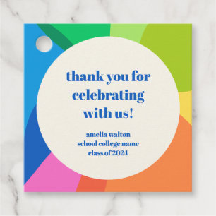 Abstracte Rainbow Custom Graduation Party Dank u Bedankjes Labels