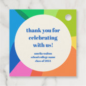 Abstracte Rainbow Custom Graduation Party Dank u Bedankjes Labels (Achterkant)