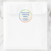 Abstracte Rainbow Custom Graduation Party Dank u Ronde Sticker (Tas)