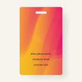 Abstracte Rainbow Employee Photo Identification ID Badge (Achterkant)
