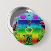 Abstracte Rainbow Grunge Love Button (Voorkant /achterkant)
