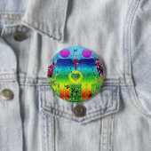 Abstracte Rainbow Grunge Love Button (In situ)