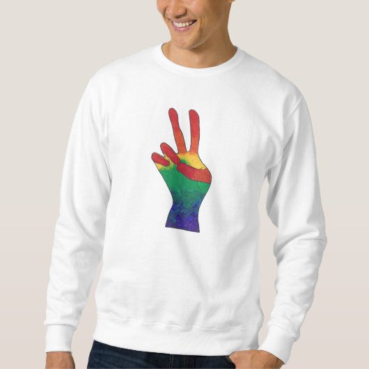Abstracte Rainbow Hand Peace Teken Sweatshirts Trui (Voorkant)