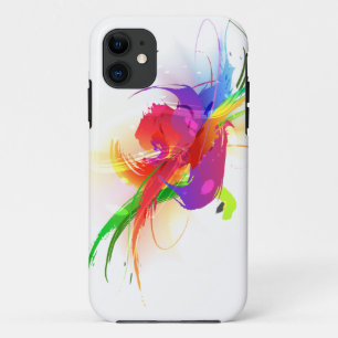 Abstracte Rainbow Loriket Paint Spletters iPhone 11 Hoesje