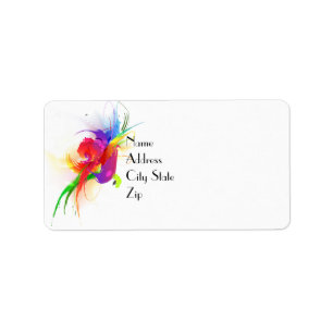 Abstracte Rainbow Loriket Paint Spletters Etiket