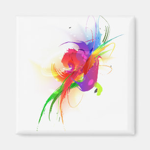 Abstracte Rainbow Loriket Paint Spletters Magneet