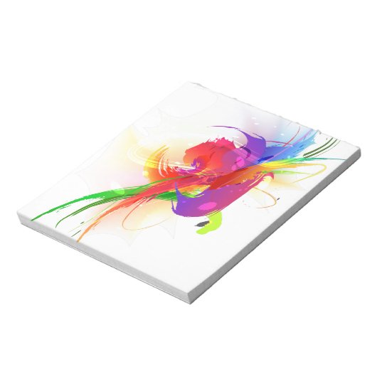 Abstracte Rainbow Loriket Paint Spletters Notitieblok (Gedraaid)