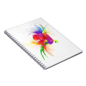 Abstracte Rainbow Loriket Paint Spletters Notitieboek (Rechterzijde)