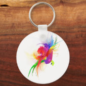 Abstracte Rainbow Loriket Paint Spletters Sleutelhanger (Voorkant)