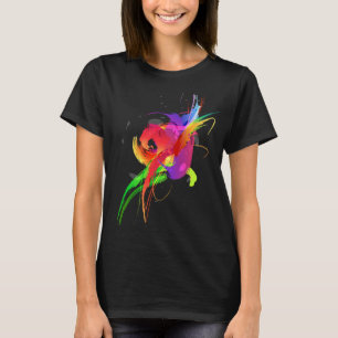 Abstracte Rainbow Loriket Paint Spletters T-shirt