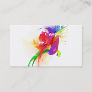 Abstracte Rainbow Loriket Paint Spletters Visitekaartje