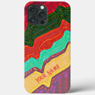 Abstracte Rainbow Stripes Inspirivity Modern Fun iPhone 13 Pro Max Hoesje
