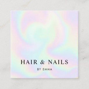 Abstracte Rainbow Swirls Hair Stylist & Nail Tech Vierkante Visitekaartje