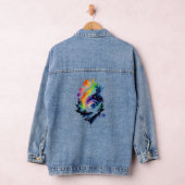Abstracte Rainbow Waterverf Fantasy Landscape Denim Jacket (Hangar)